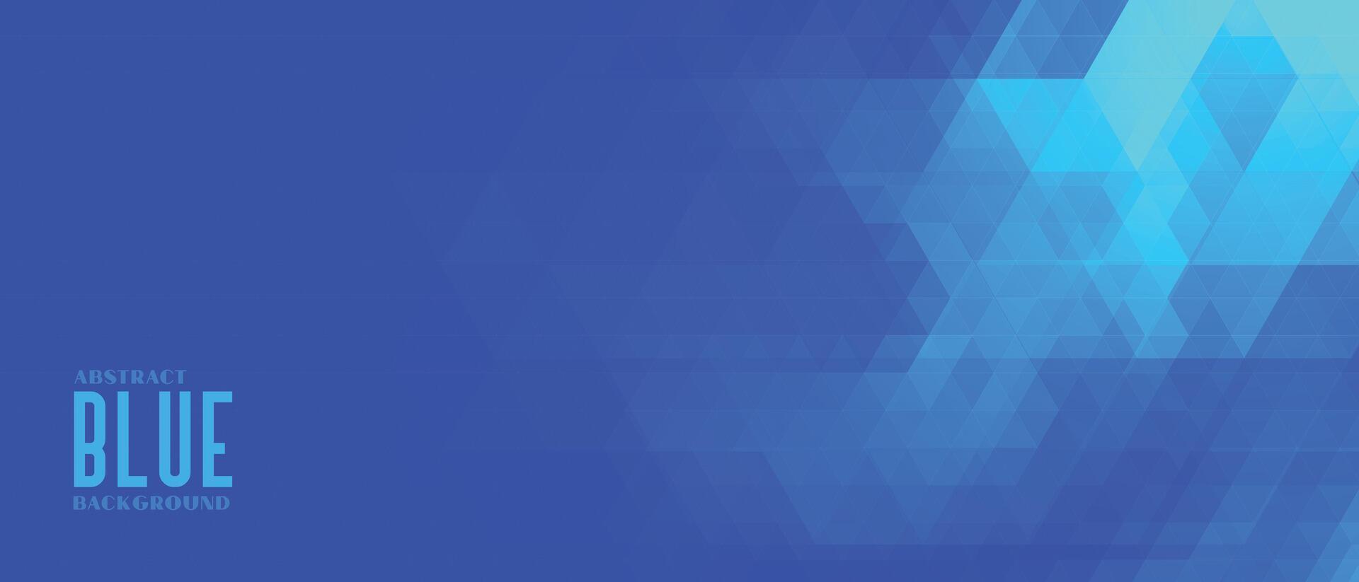 abstract blue triangle geometric banner design vector