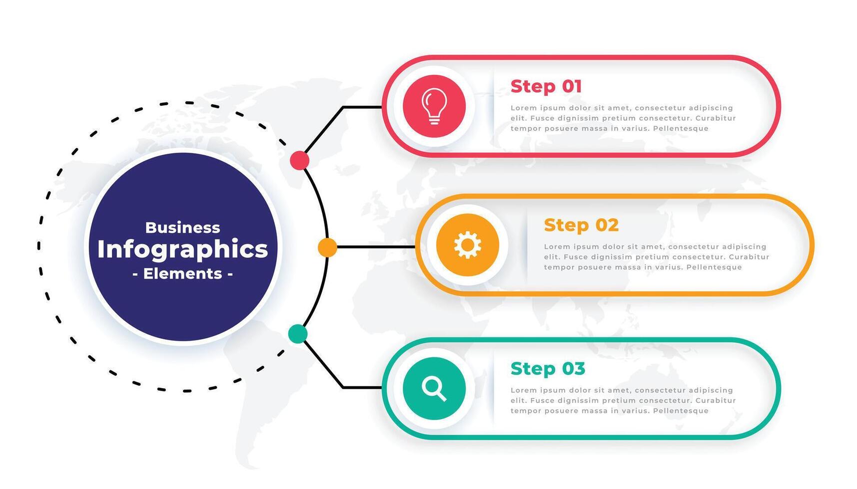 tree steps modern business infographic template design vector