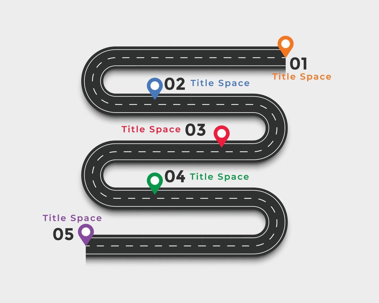 winding road infographic template design background vector