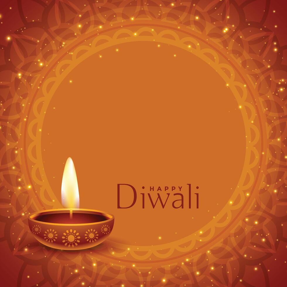 contento diwali espumoso bandera con texto espacio vector