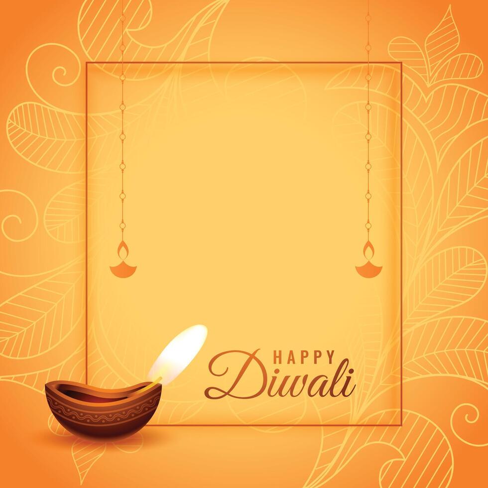 happy diwali hindu festival wishes card design vector