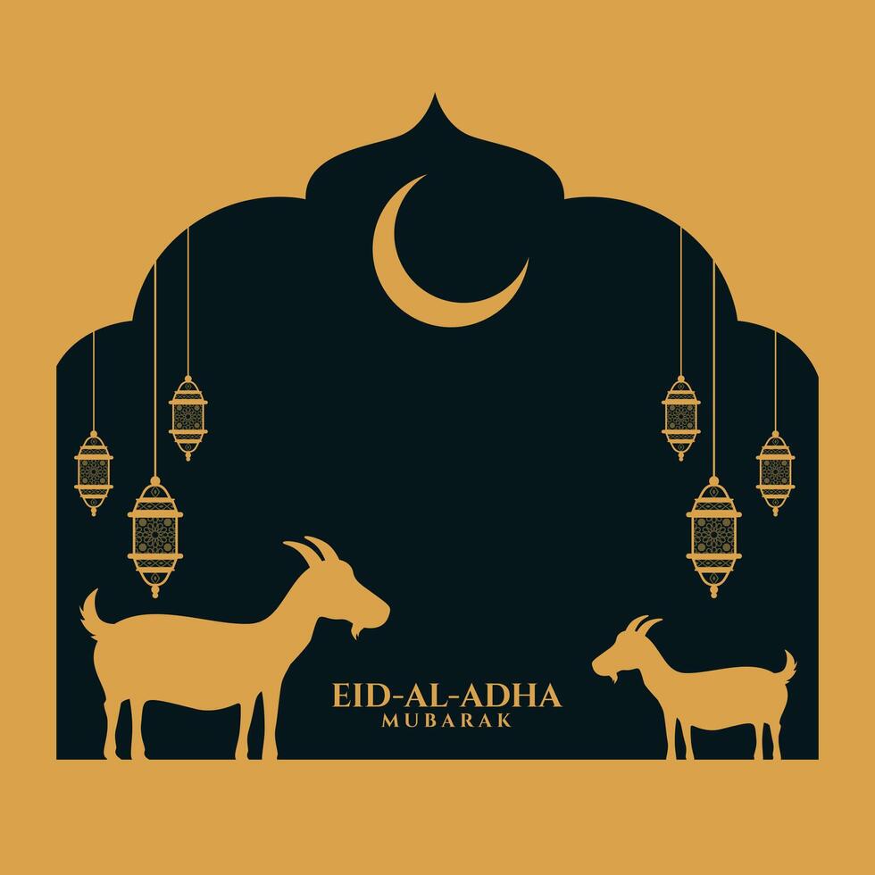 eid al adha bakrid festival wishes card design vector