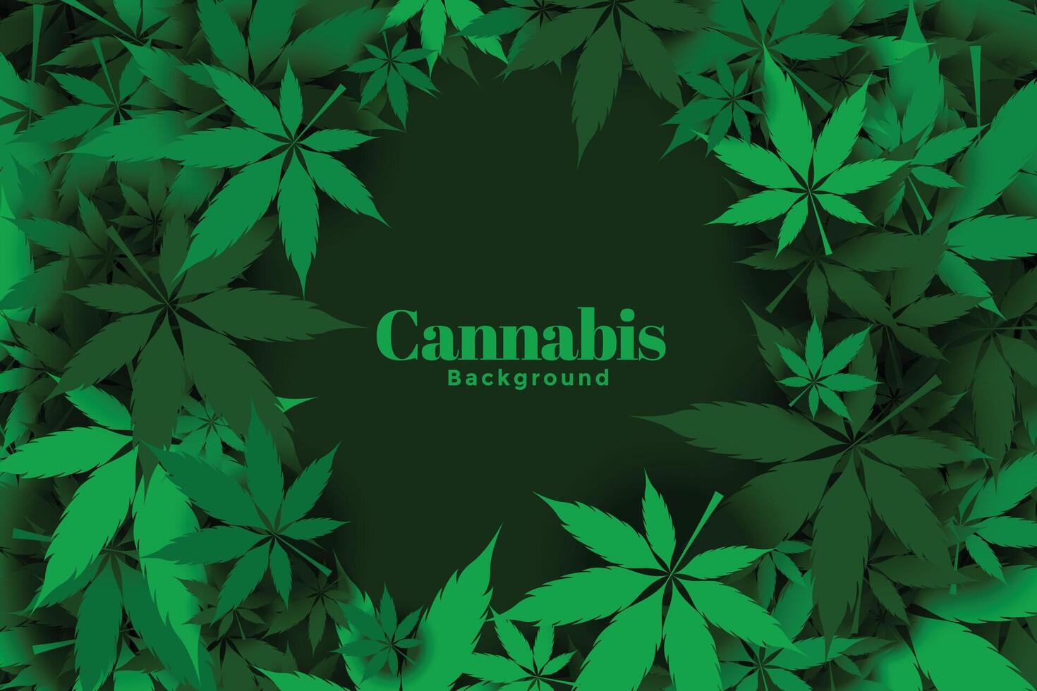 green marijuana or cannabis leaves background design vector