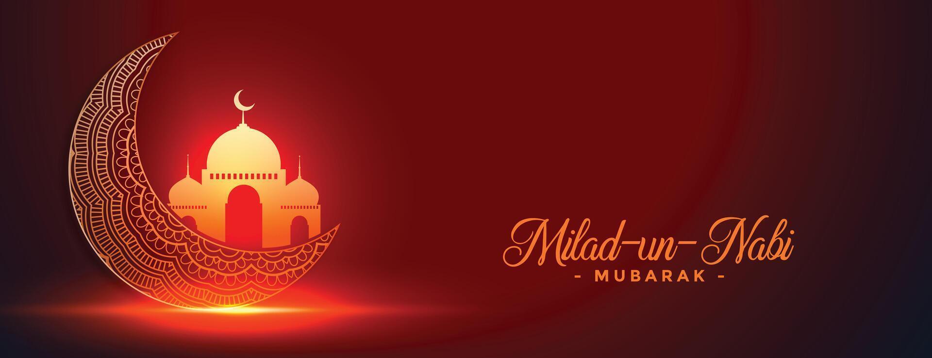 islamic milad un nabi shiny festival banner design vector