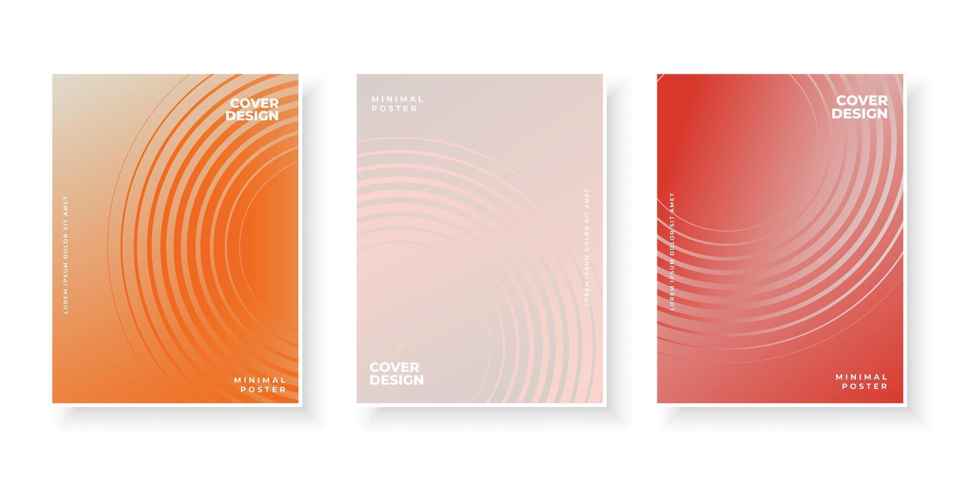 cover page design set with curve line pattern vector