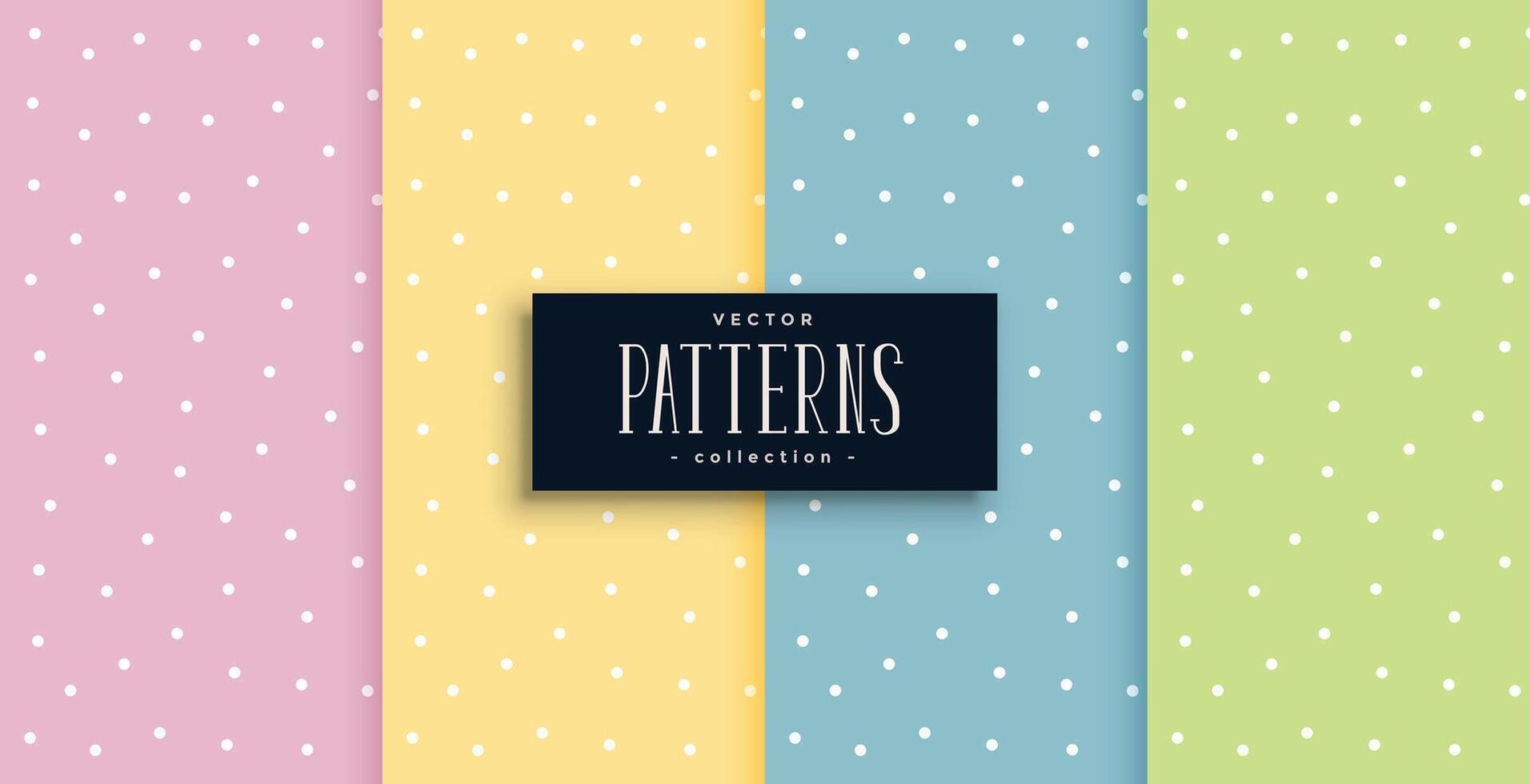 cute polka dots small patterns set in pastel colors vector
