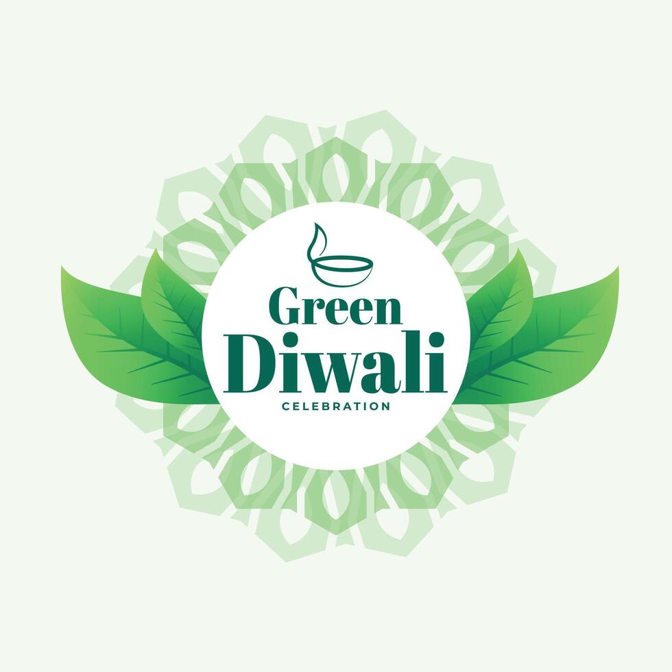 bonito eco simpático verde diwali antecedentes con hojas vector