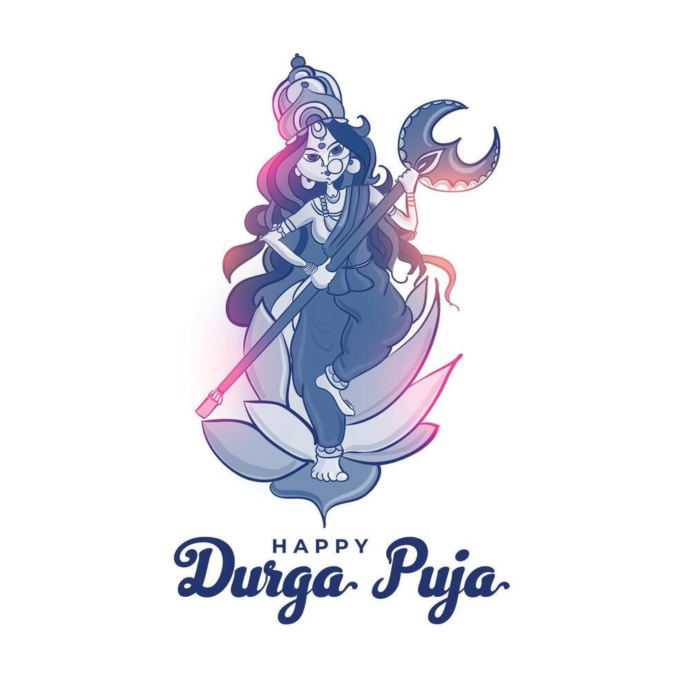 hindú tradicional Durga puja festival evento tarjeta con elegante diosa diseño vector ilustración