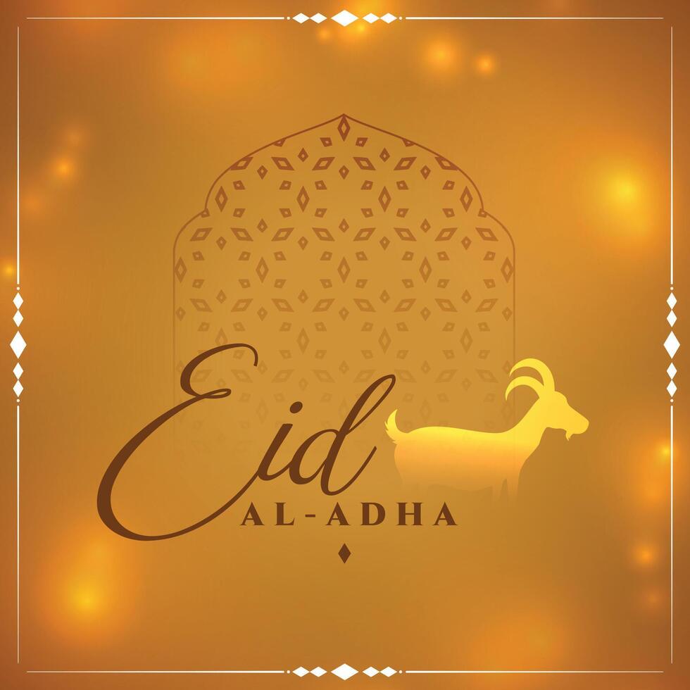 islamic style eid al adha golden background vector