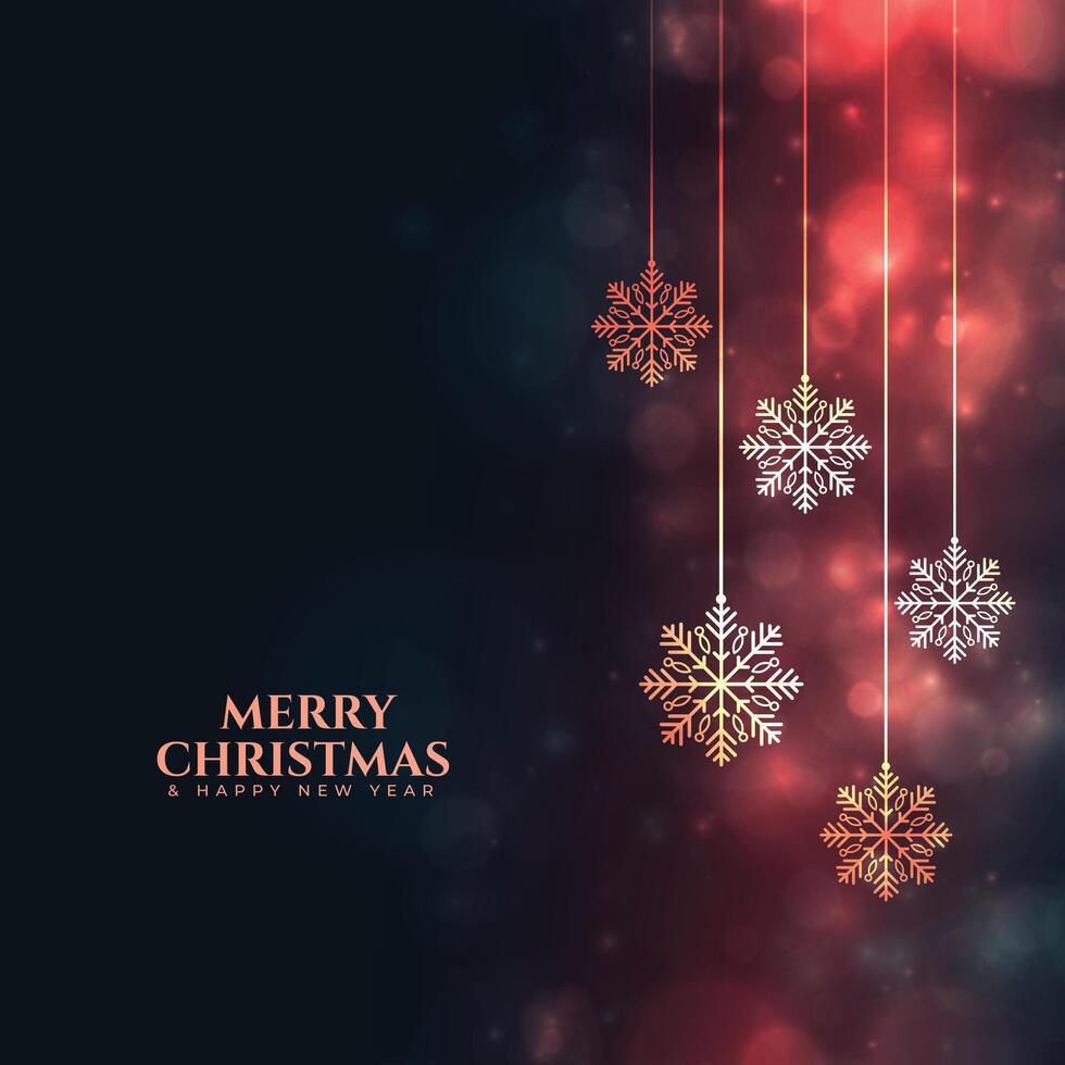 shiny merry christmas snowflakes background festival design vector