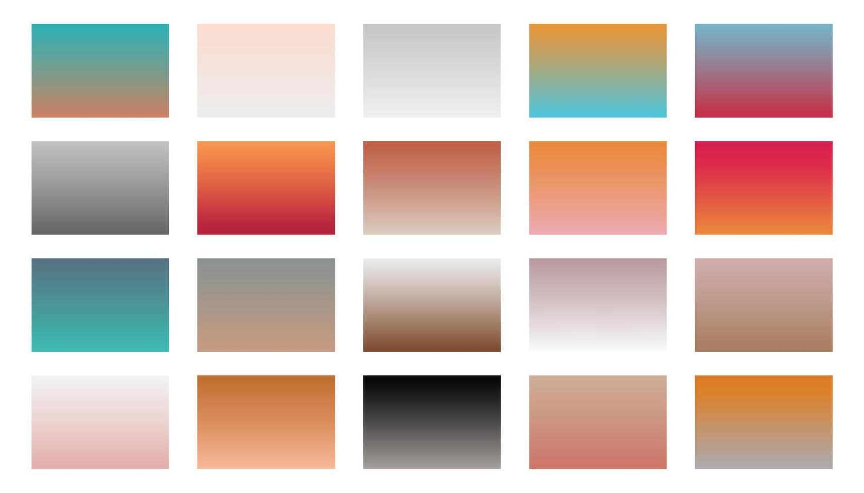 set of warm gradients shades combination design vector