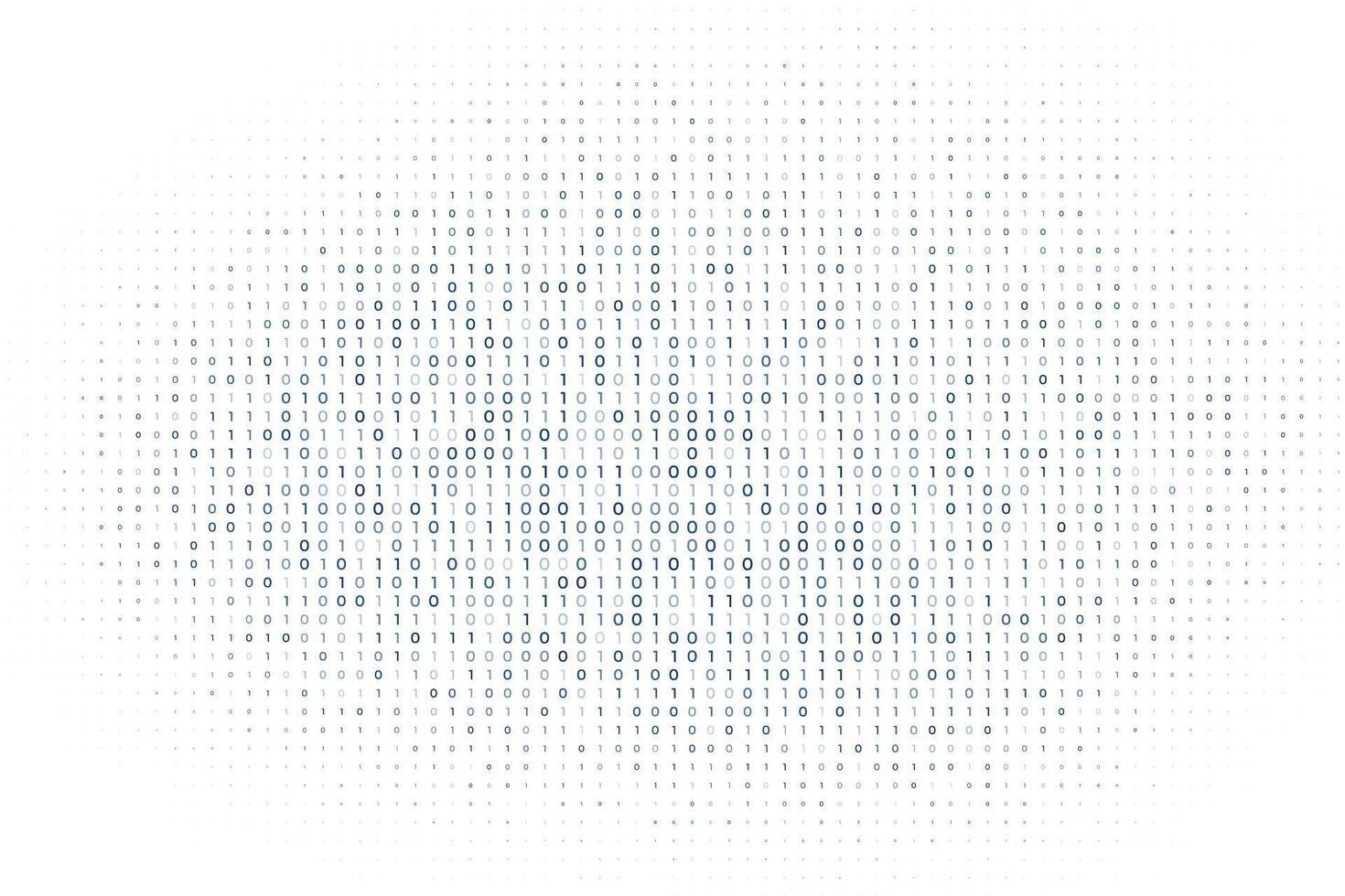 white digital matrix of binary code numbers background vector