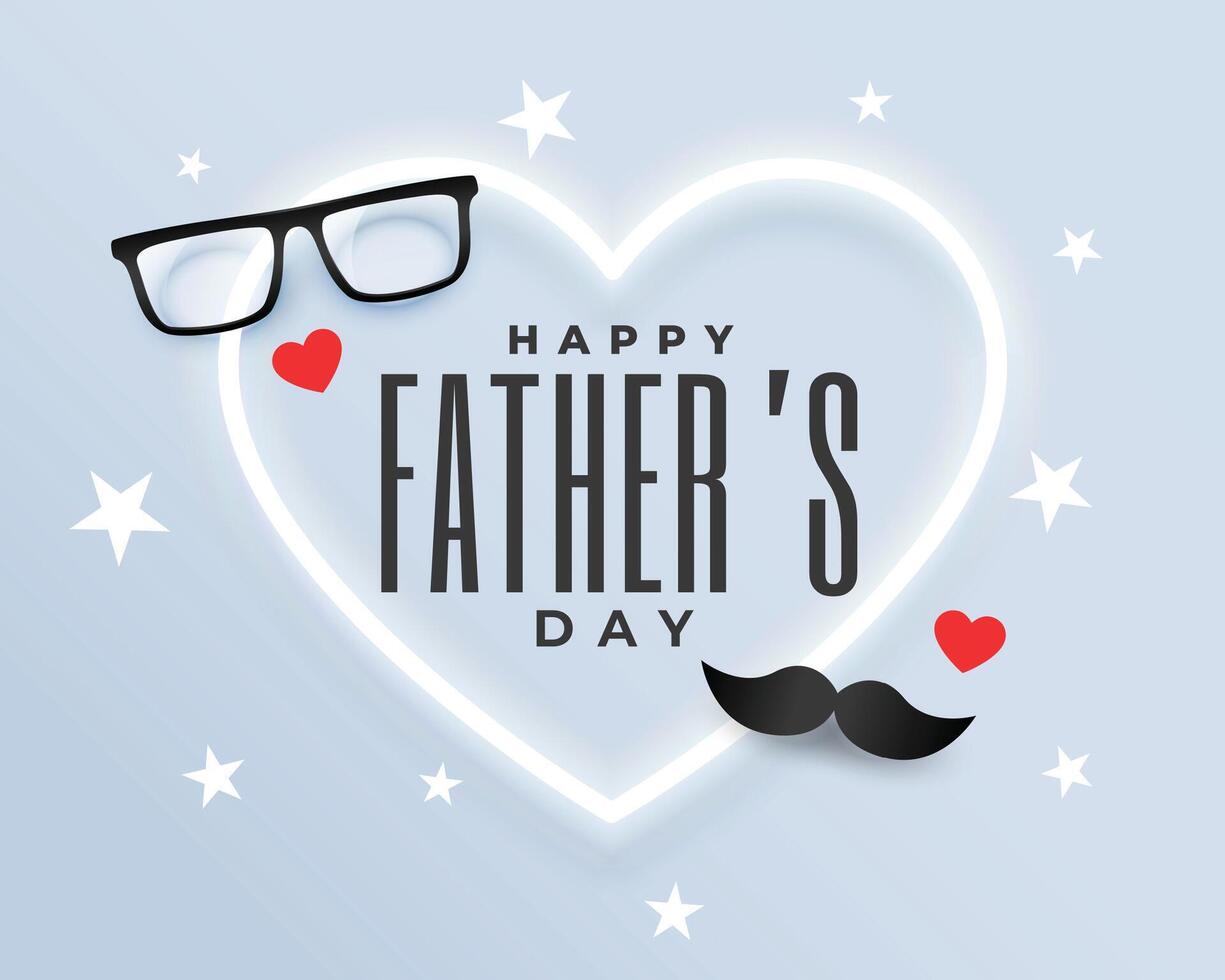 happy father's day celebration background with neon heart vector