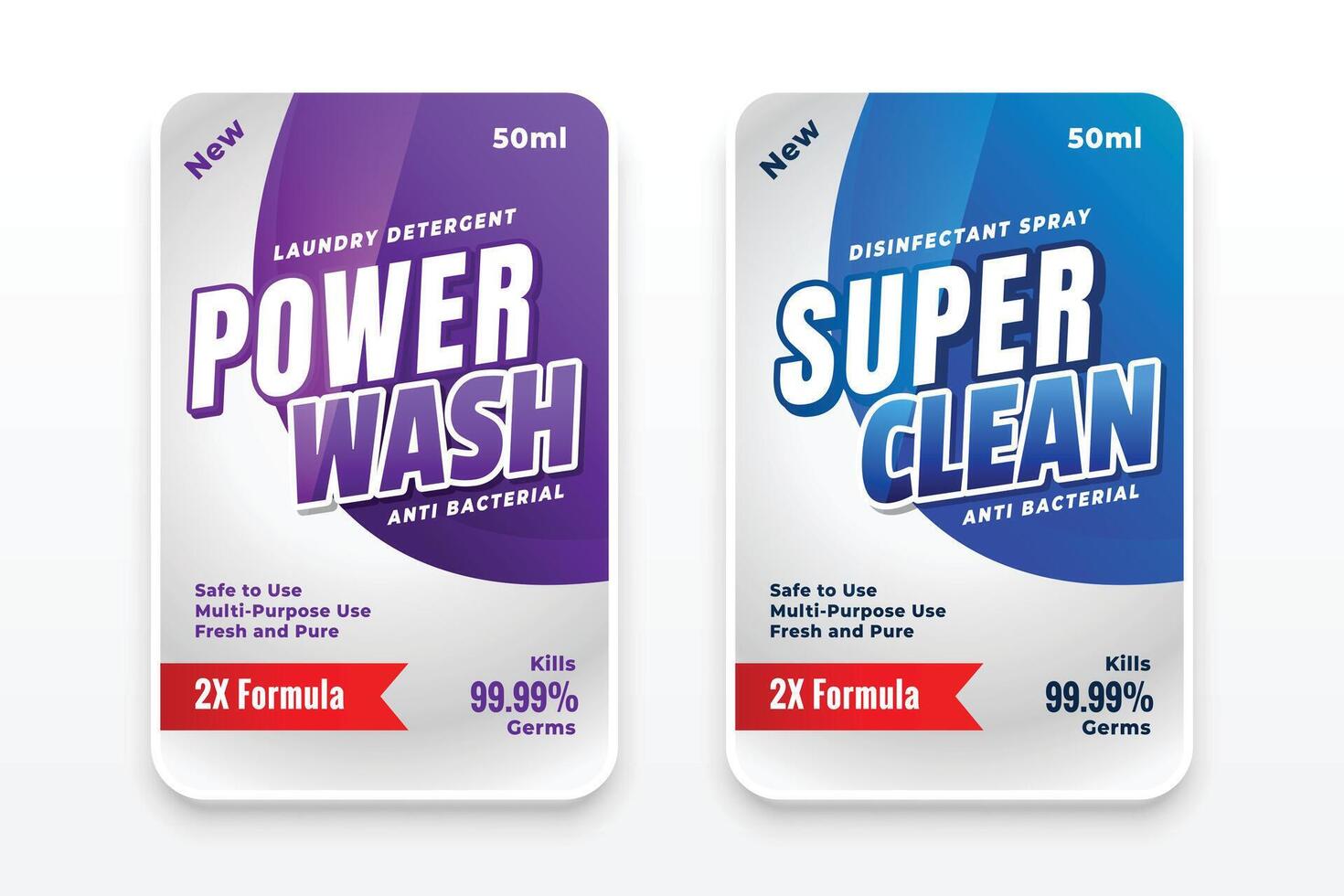 cleaning product labels and stickers set design vector