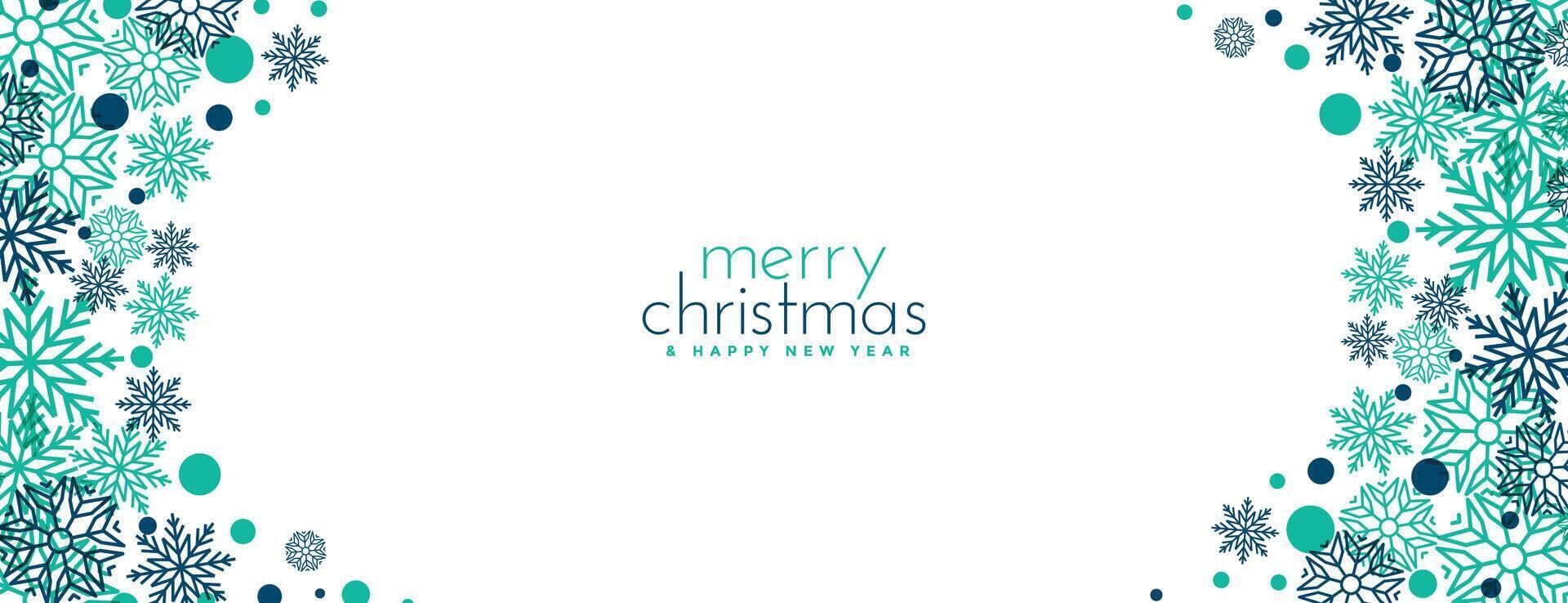 merry christmas snowflakes festival banner design vector