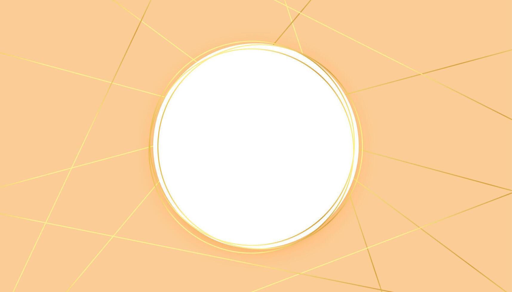 modern pastel background with golden lines shapes and circle frame vector
