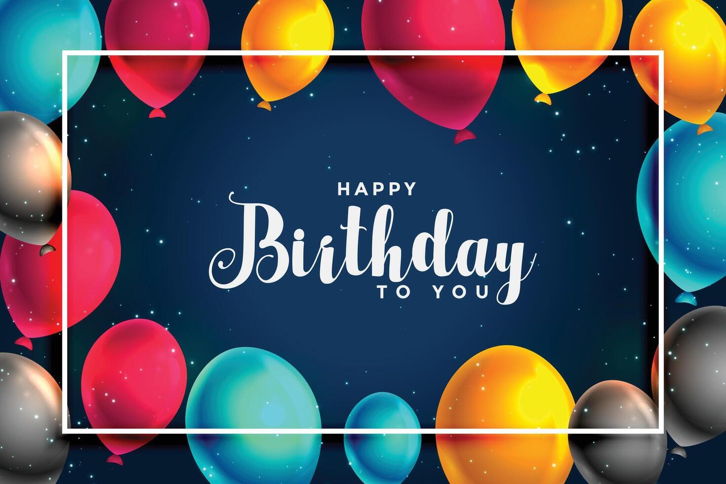 happy birthday fun balloons card design background vector