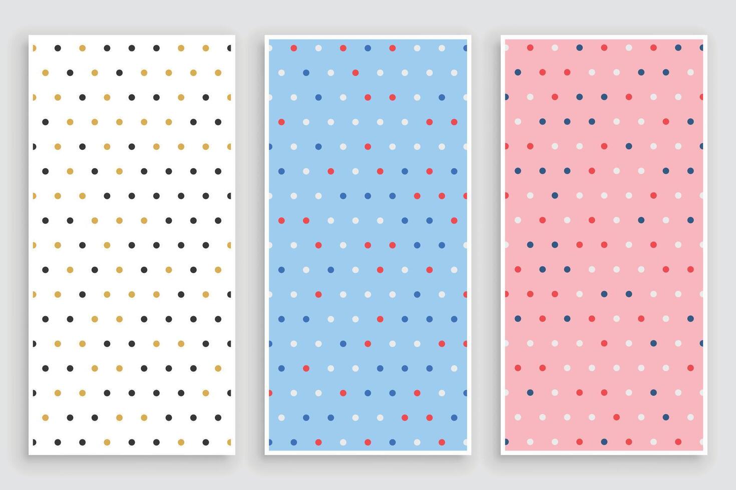 elegant small circle polka pattern banners set vector