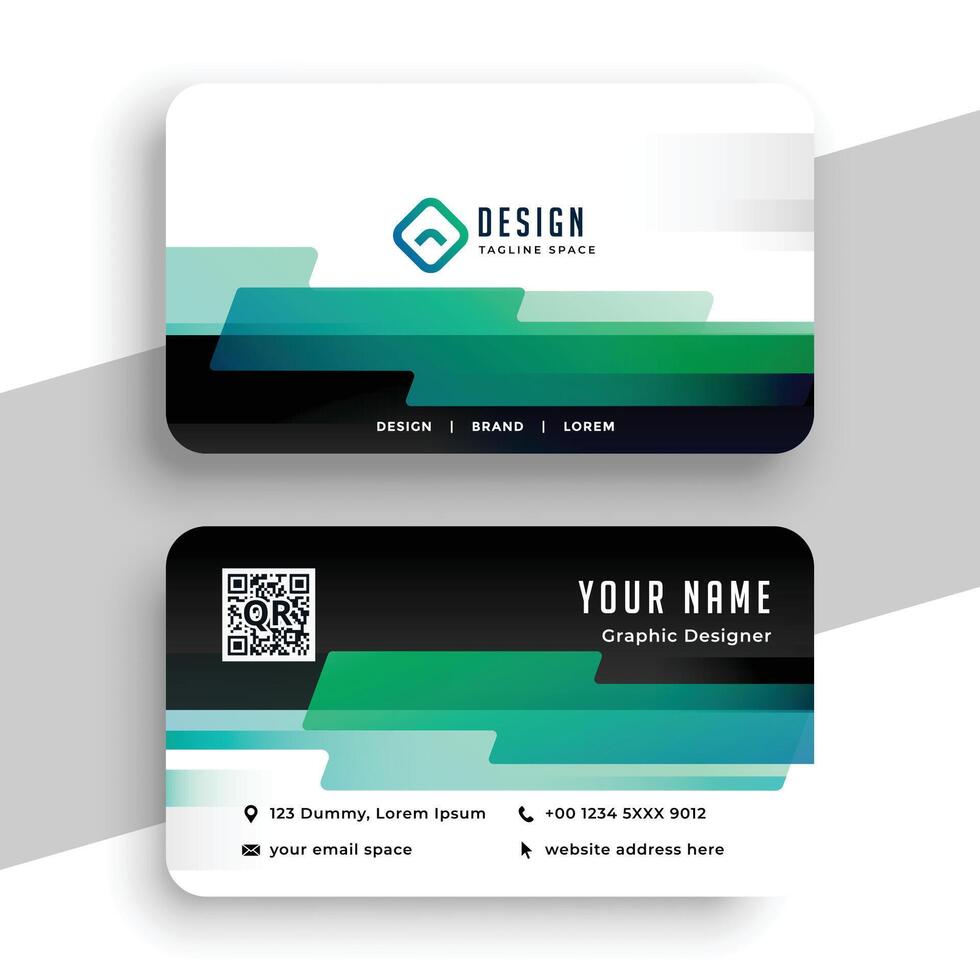 abstract geometric modern business card template design vector