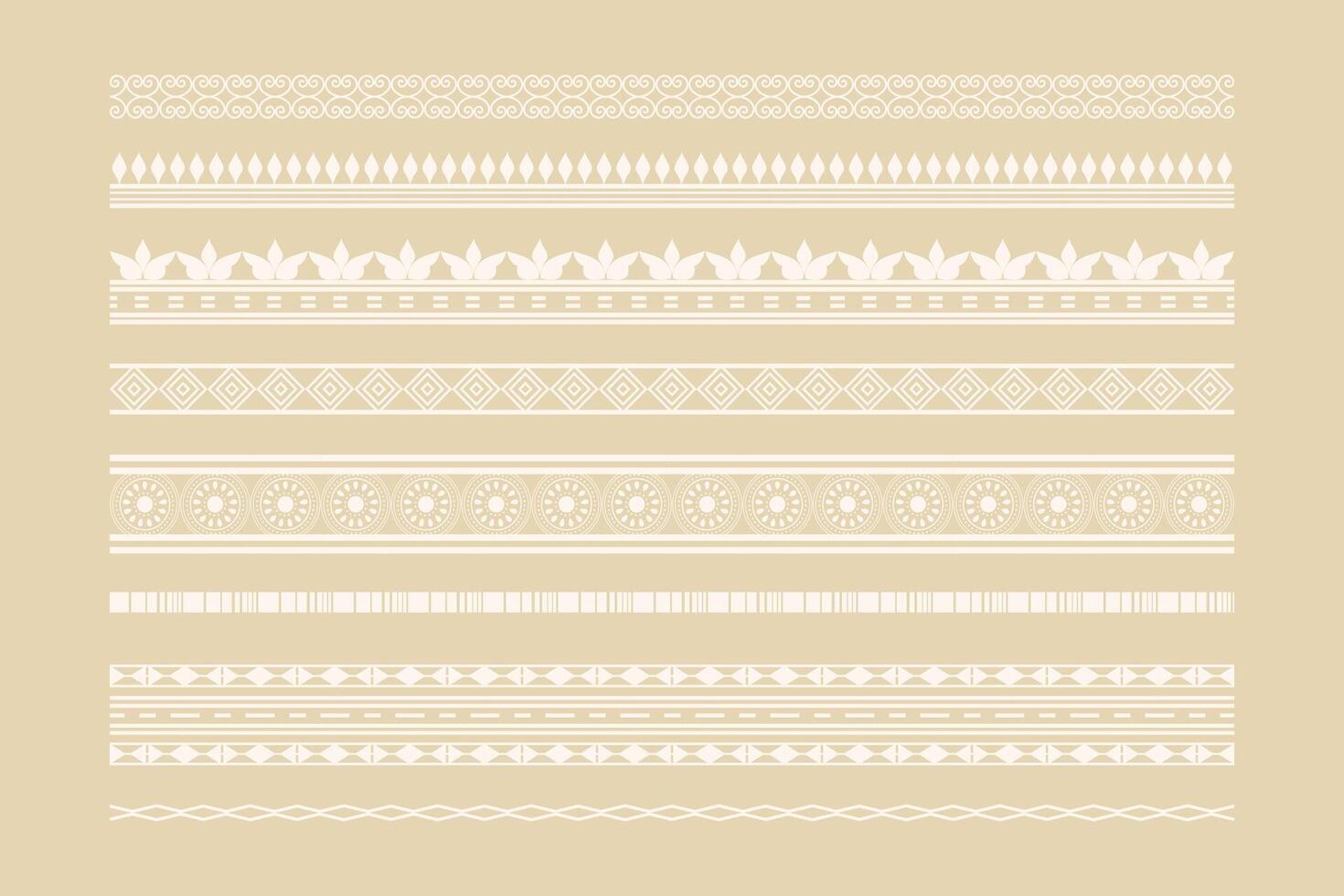 classic ethnic borders and page decoration set vector