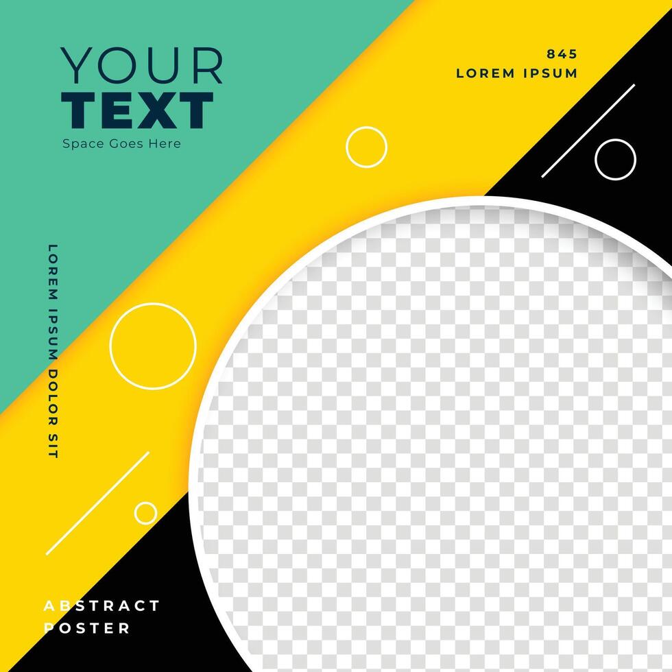 creativo social medios de comunicación póster diseño con imagen espacio vector