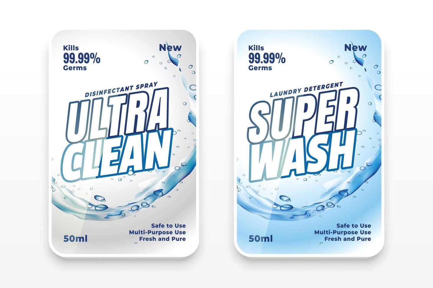 super wash and cleaner label template design vector