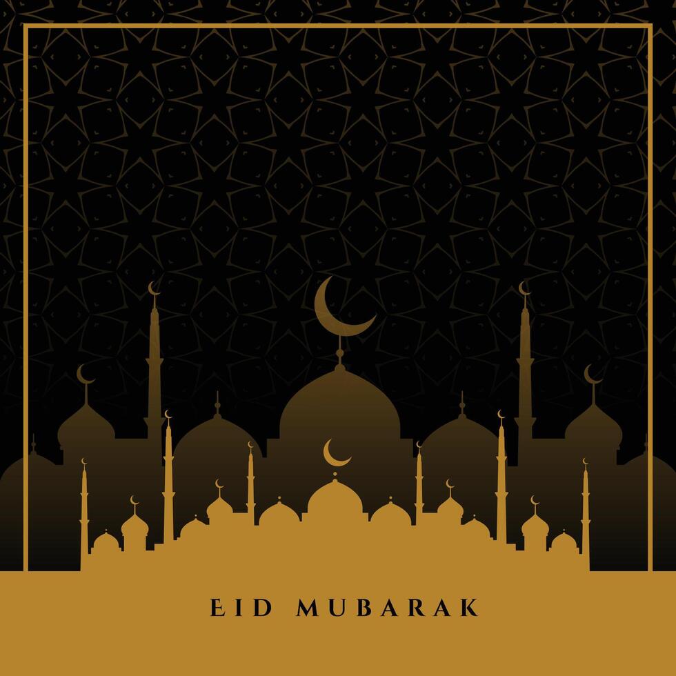 eid mubarak wishes greeting in flat colors vector