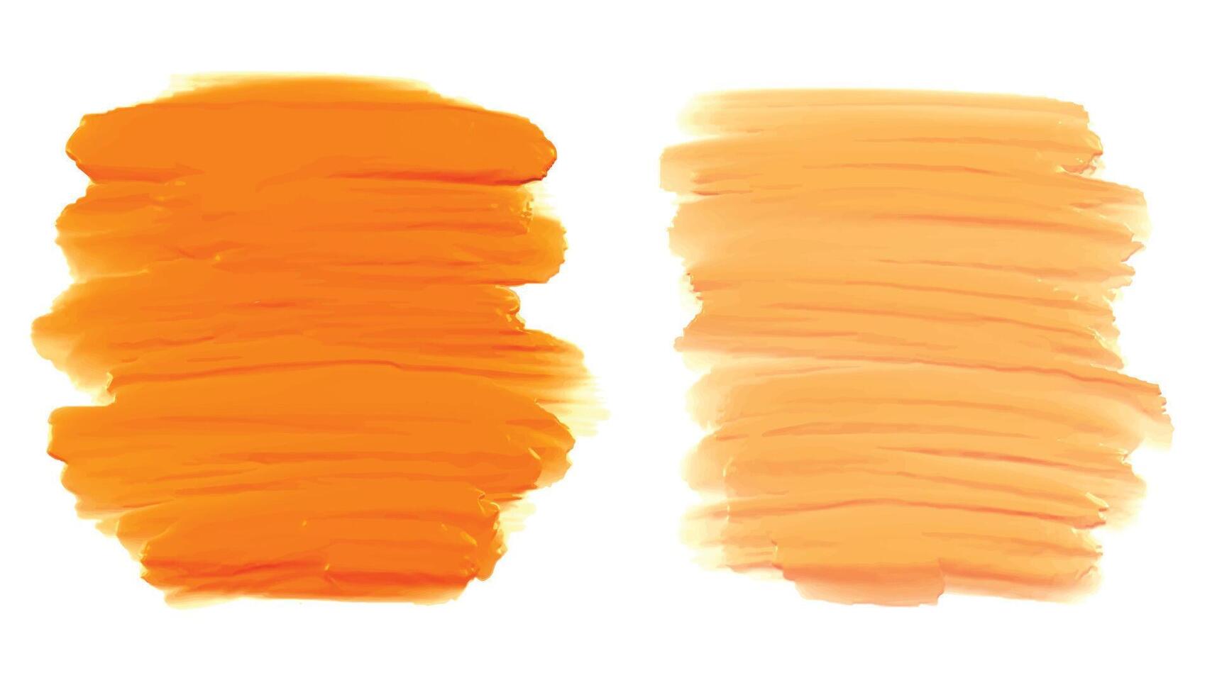 orange shape watercolor brush stroke texture background vector