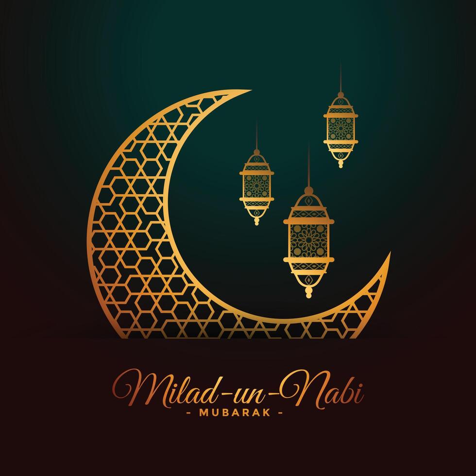 milad un nabi mubarak islamic festival card design vector