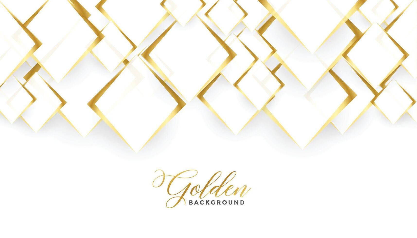 diamond shapes golden and white background design vector