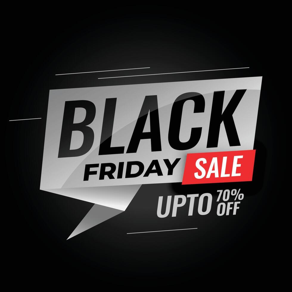 black friday sale banner with discount details vector