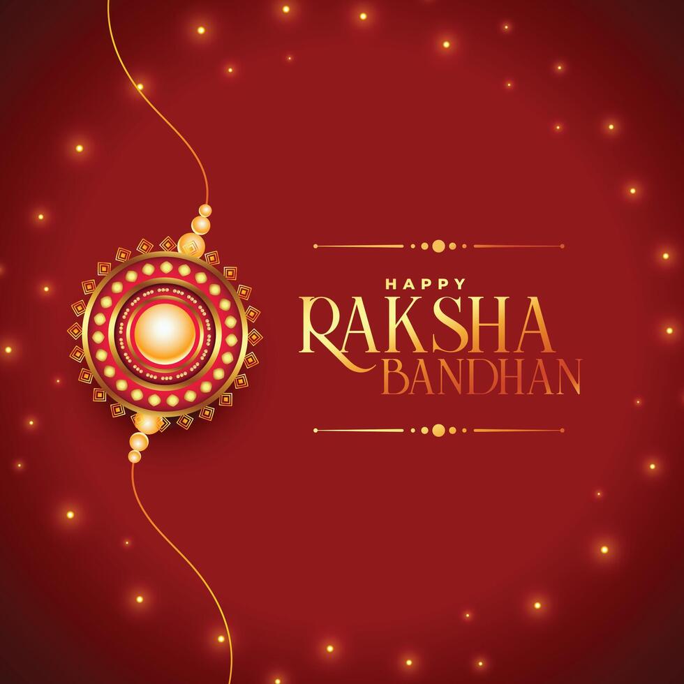 decorado rakhi para hindú festival raksha Bandhan rojo antecedentes vector