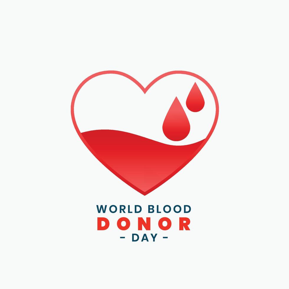 international world blood donor day heart and blood drop background vector