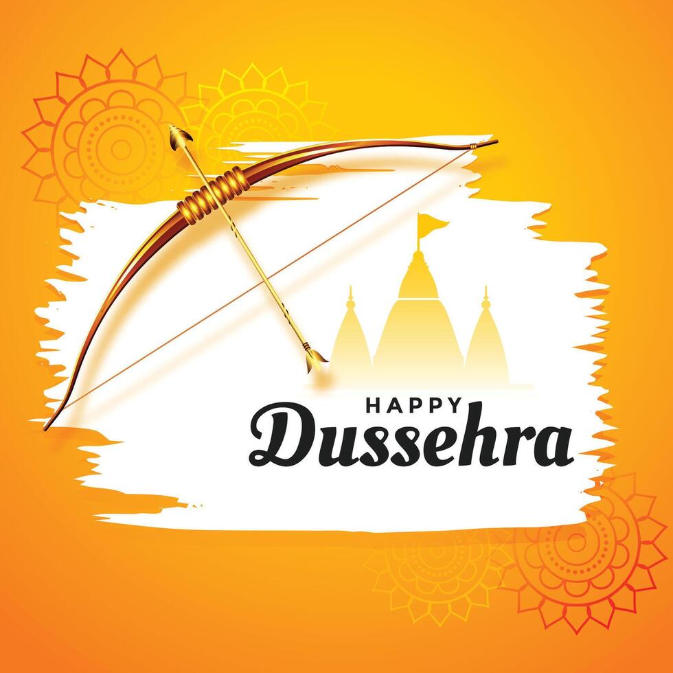 happy dussehra hindu festival wishes card design vector