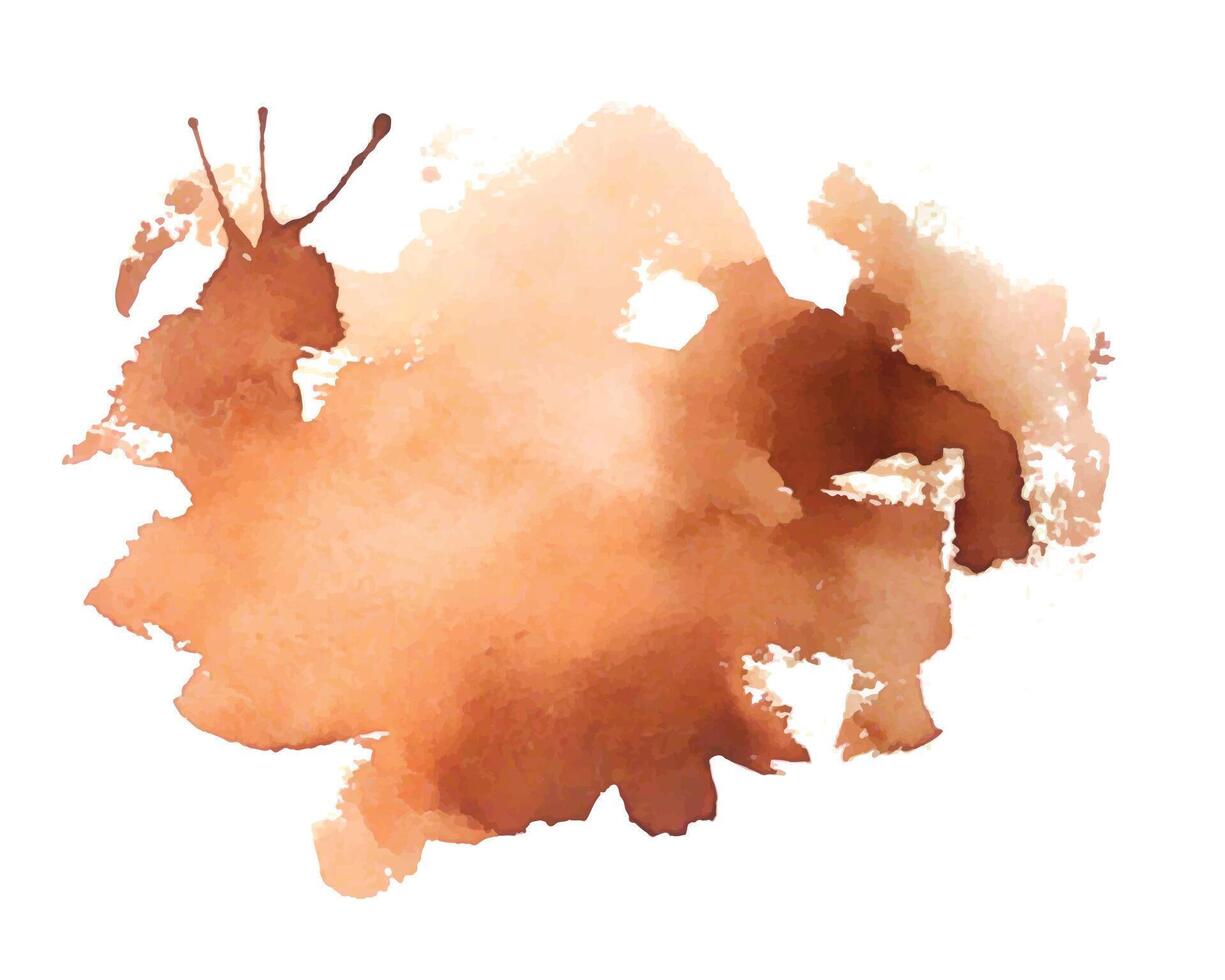 abstract brown watercolor splash stain texture background vector