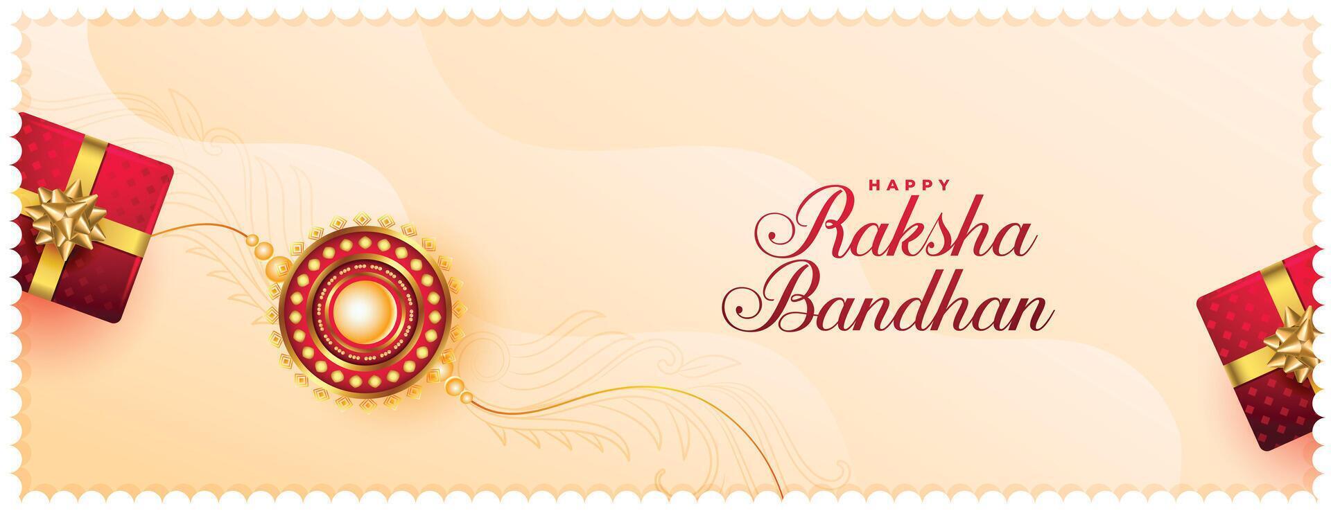 beautiful raksha bandhan festival background for brother and sister vector