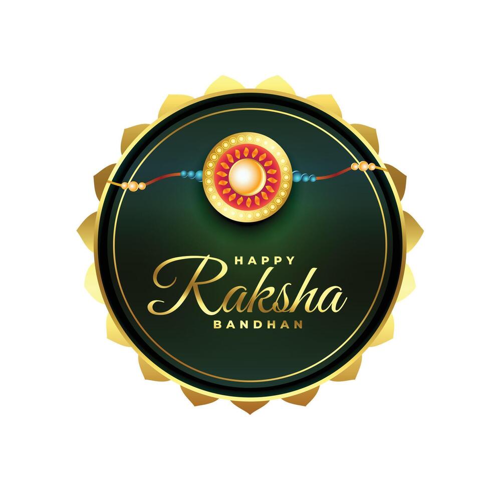 happy raksha bandhan celebration card with realistic rakhi design vector