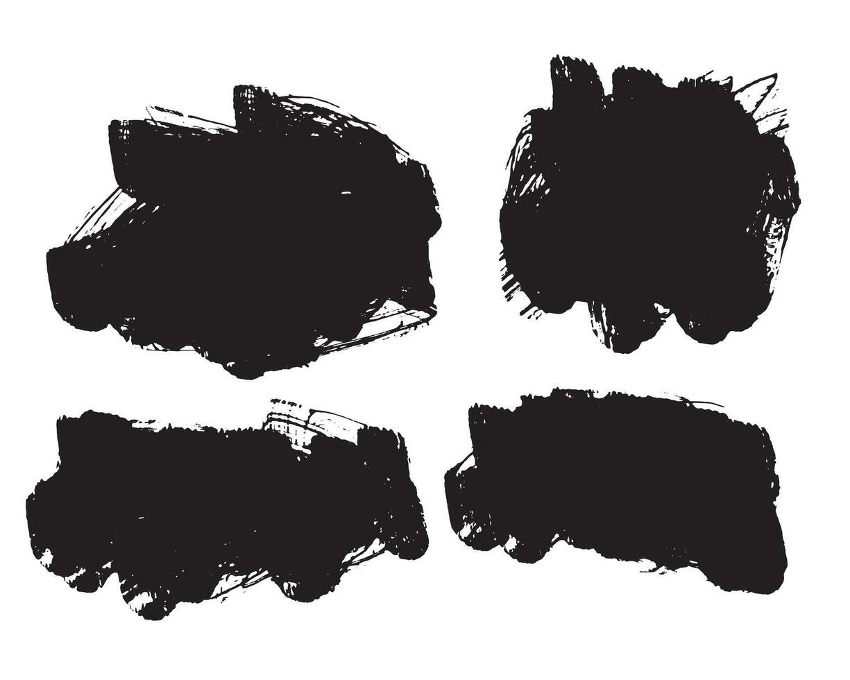 abstract black grunge frames set of four vector