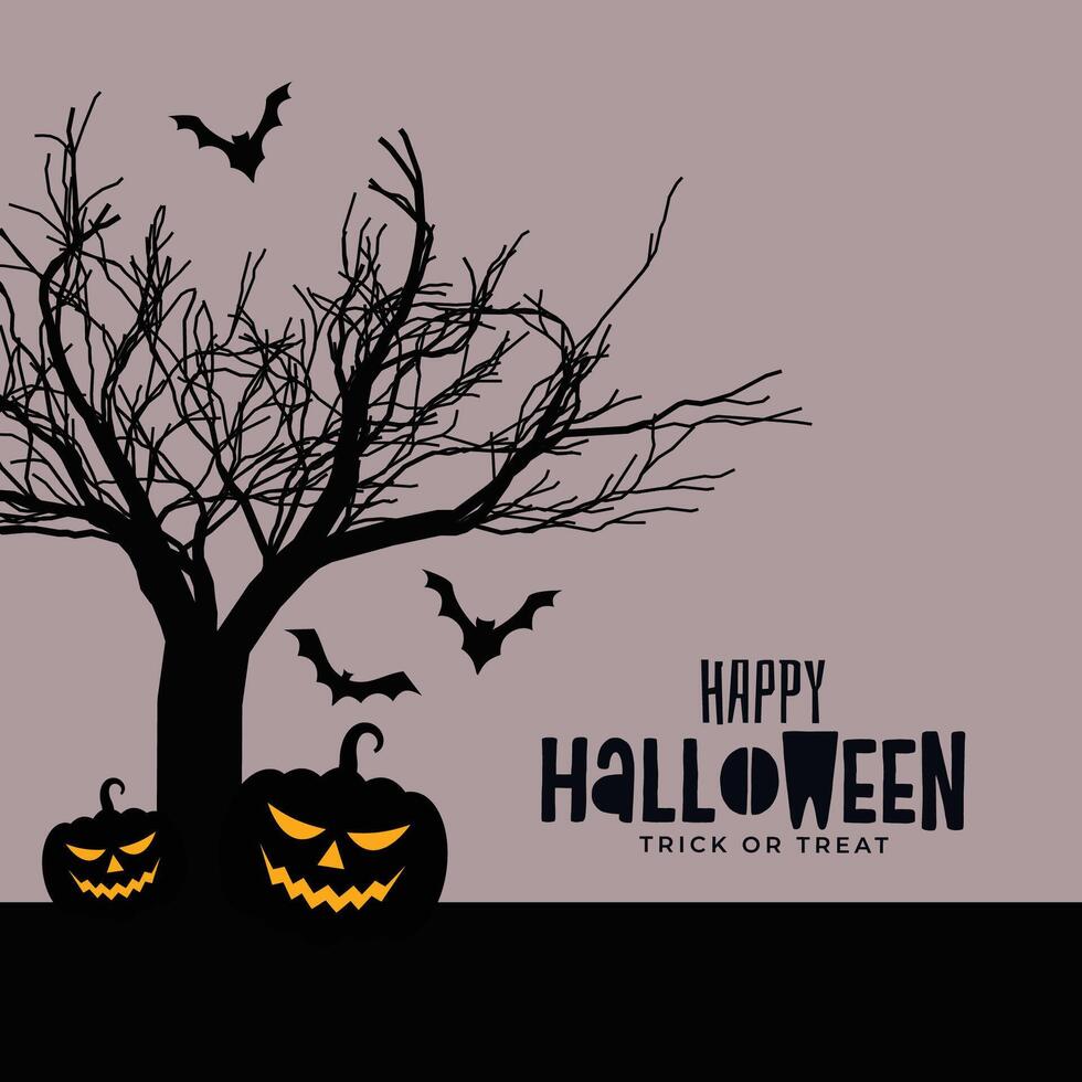 happy halloween scary spooky card design background vector