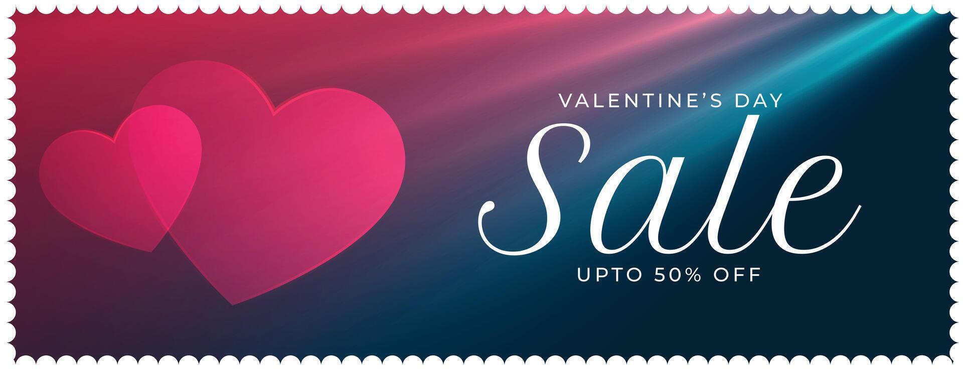 nice valentines day sale banner with colorful focus lights vector