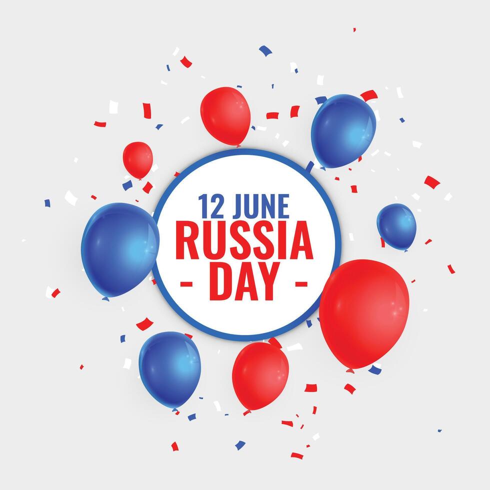 contento Rusia día celebracion antecedentes con globo decoración vector