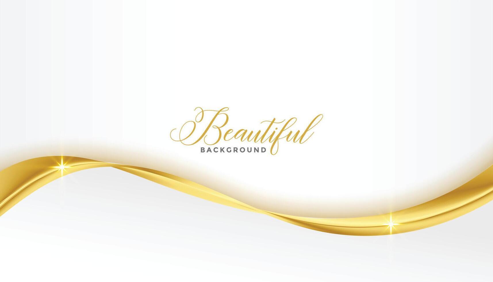 beautiful 3d golden shiny wave on white background vector