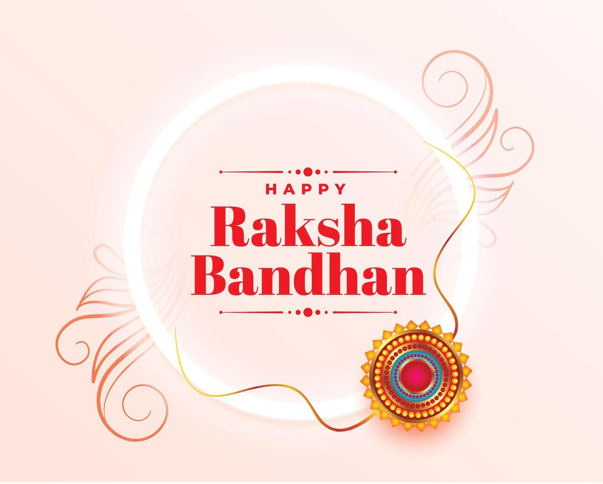 hermosa raksha Bandhan saludo tarjeta con rakhi diseño vector
