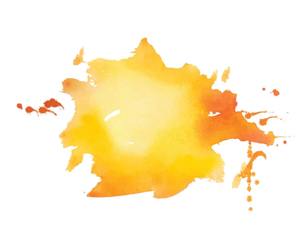 abstract yellow watercolor ink splatter background vector