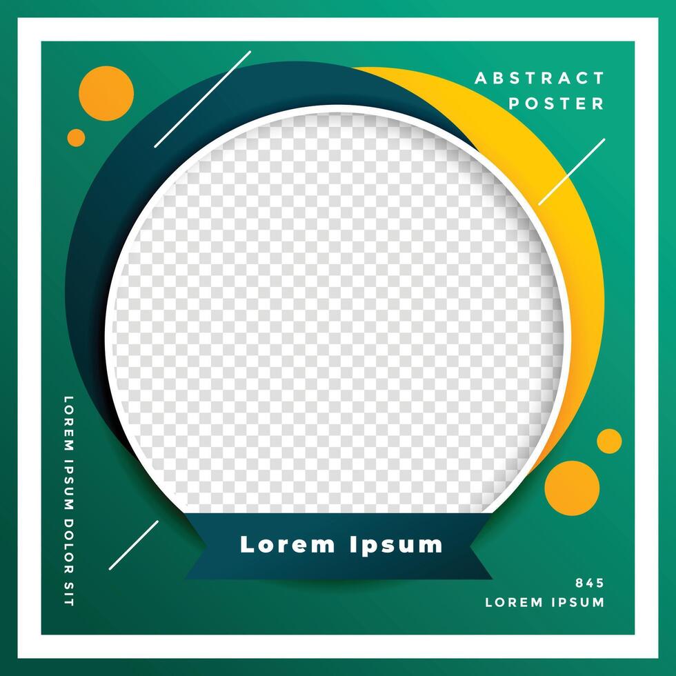 modern circle shape template with image space vector
