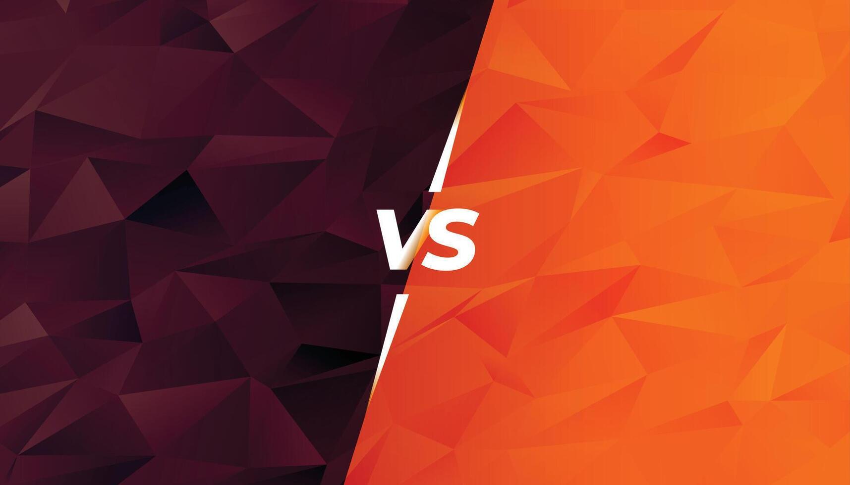 comparison or battle versus screen in low poly style vector