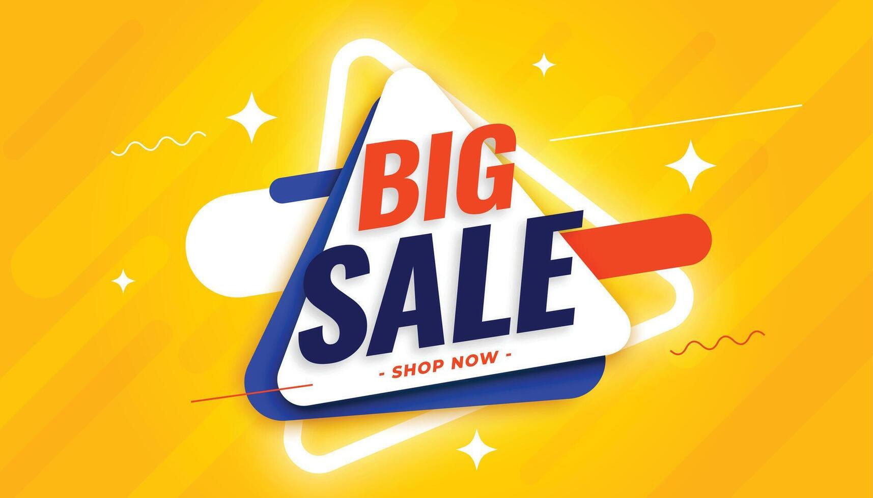 big sale yellow banner in 3d style vector