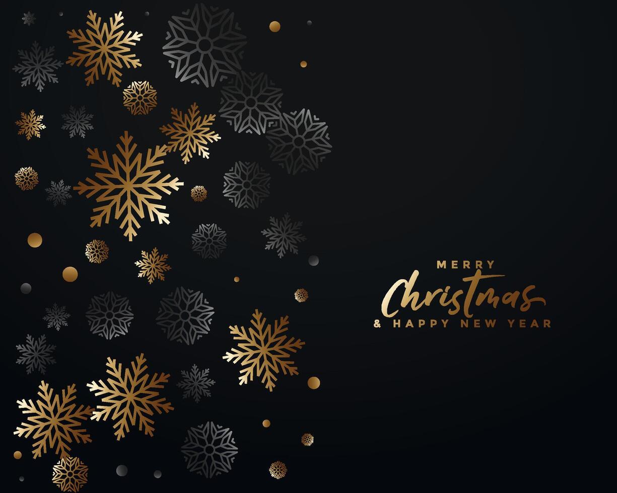 black and gold merry christmas elegant background design vector