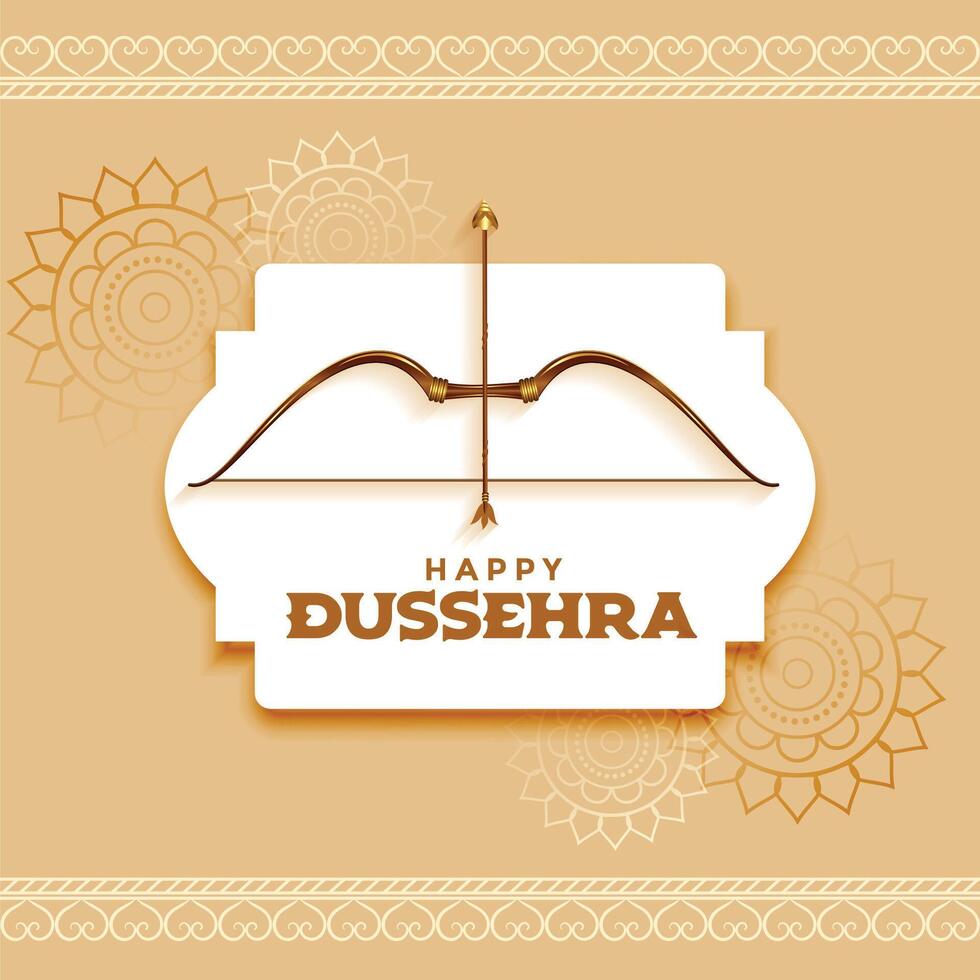 happy dussehra festival card design in indian style vector