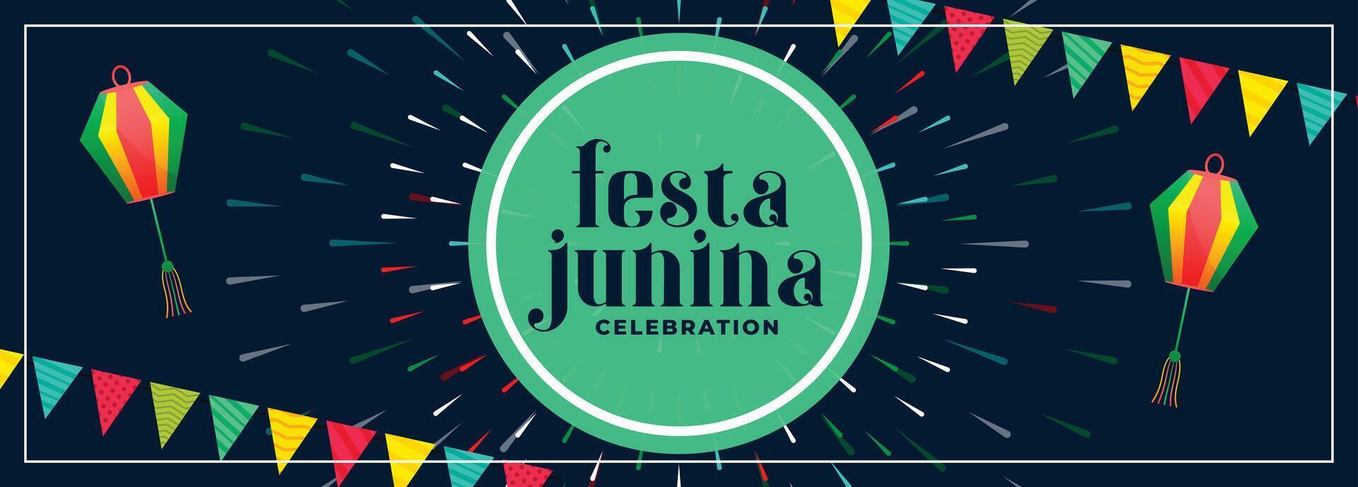 flat style festa junina celebration banner design vector